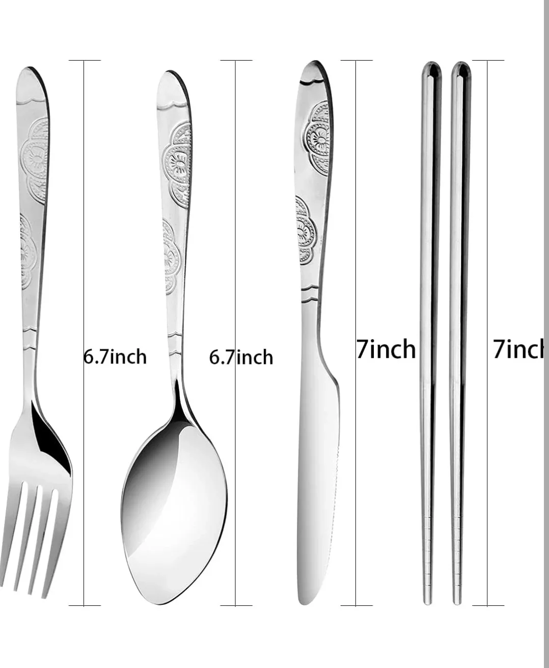 NEW Reusable Stainless  Steel Flatware Set - Blue image indicator(5)
