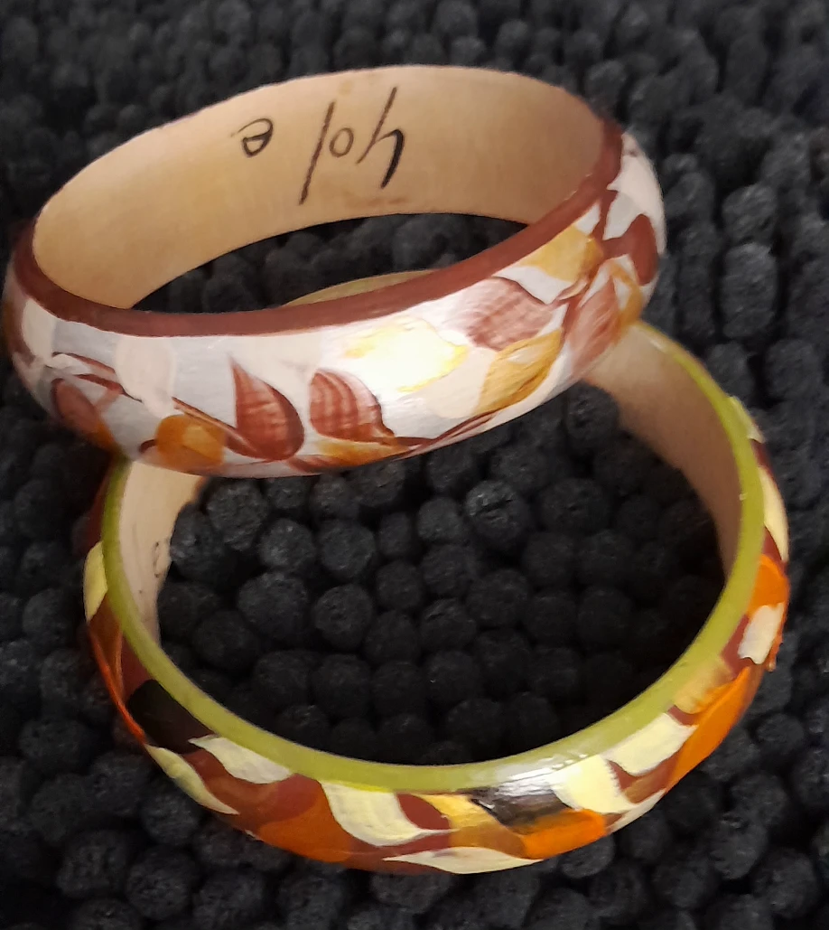 Hand-Painted Wooden Bangles - photo 2