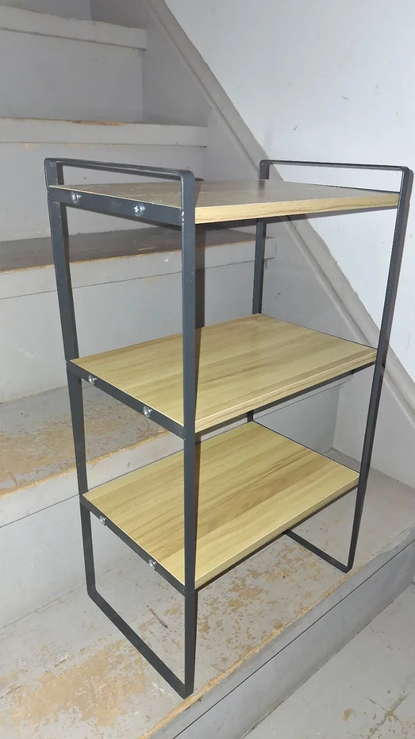 3-Tier Shelf - Wood & Metal Frame 8x12x21" image indicator(4)