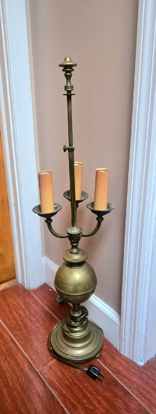 Vintage Brass Candlestick Floor Lamp - photo 2