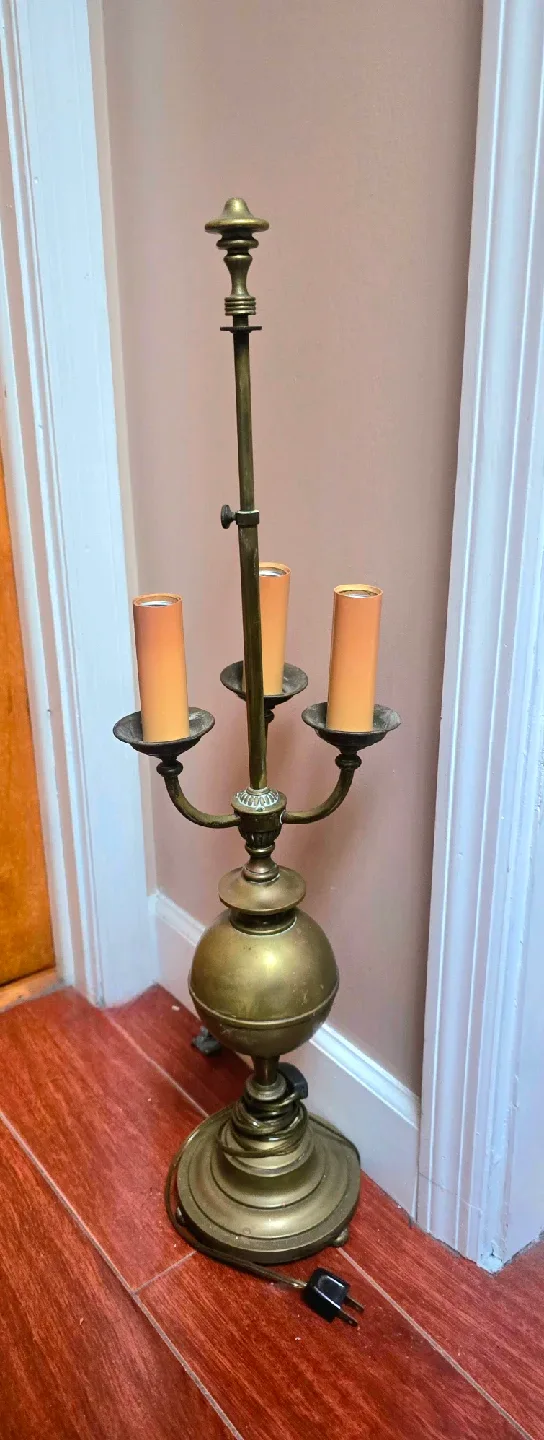 Vintage Brass Candlestick Floor Lamp image indicator(2)