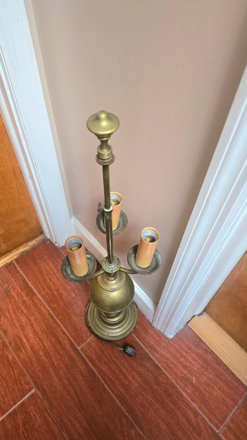 Vintage Brass Candlestick Floor Lamp - photo 3