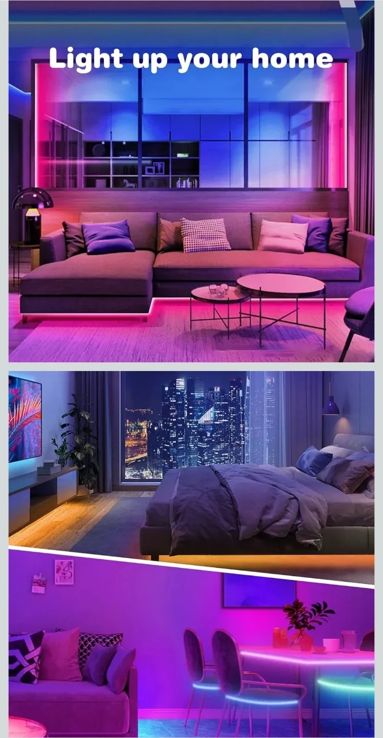 KSIPZE RGB LED Strip Light - 200FT image indicator(2)