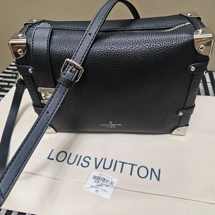 Louis Vuitton Black Leather Trunk Bag