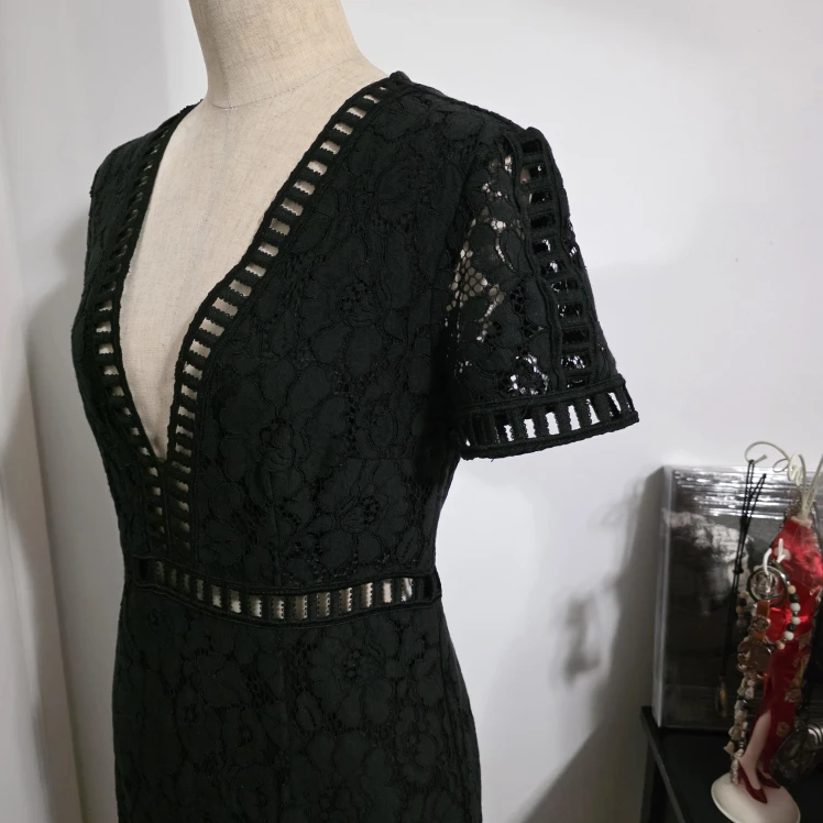 Lace Mini Dress - Black - photo 2
