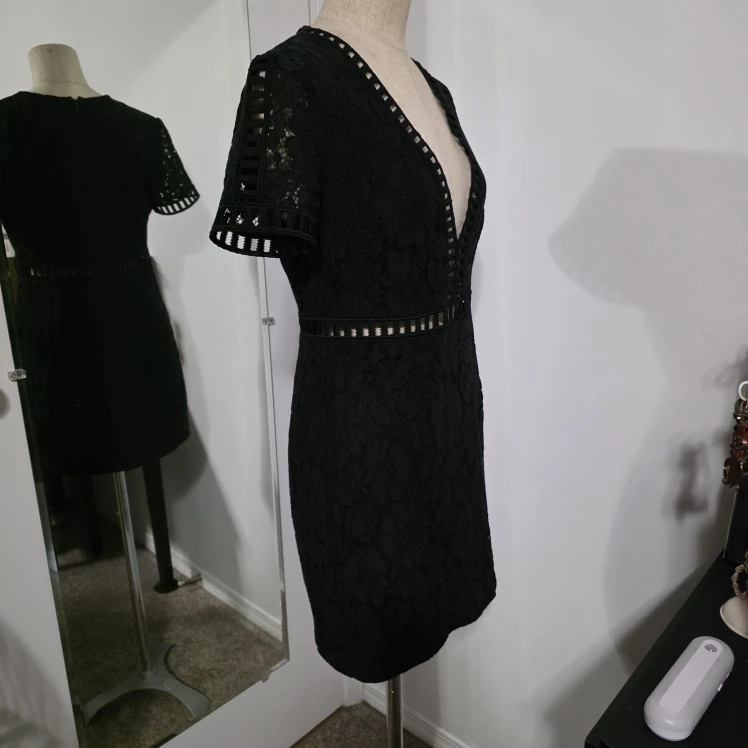 Lace Mini Dress - Black - photo 3