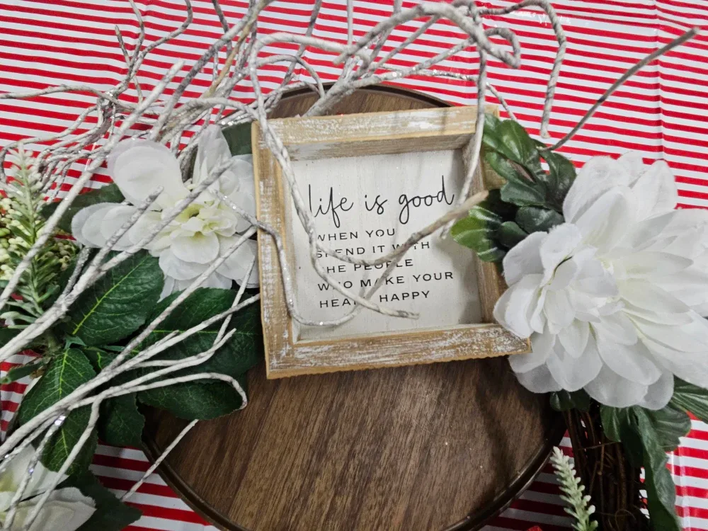 Floral Wreath with 'Life is Good' Sign image indicator(2)
