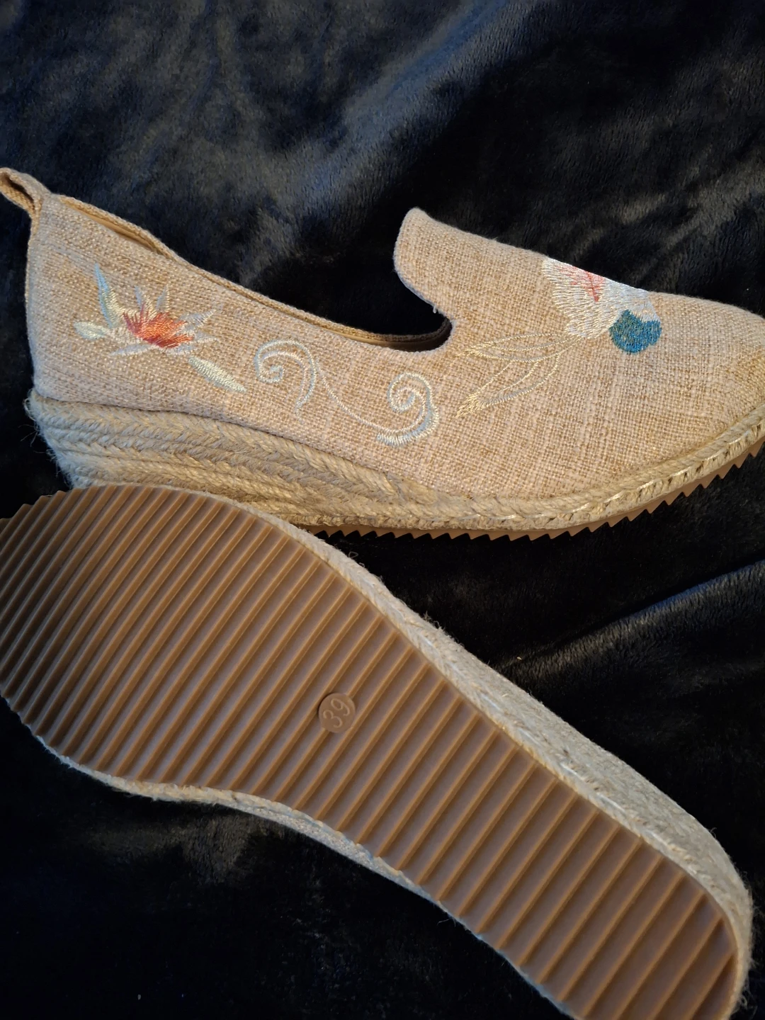Espadrille Wedge Slip-on Shoes - Size 9 - photo 3
