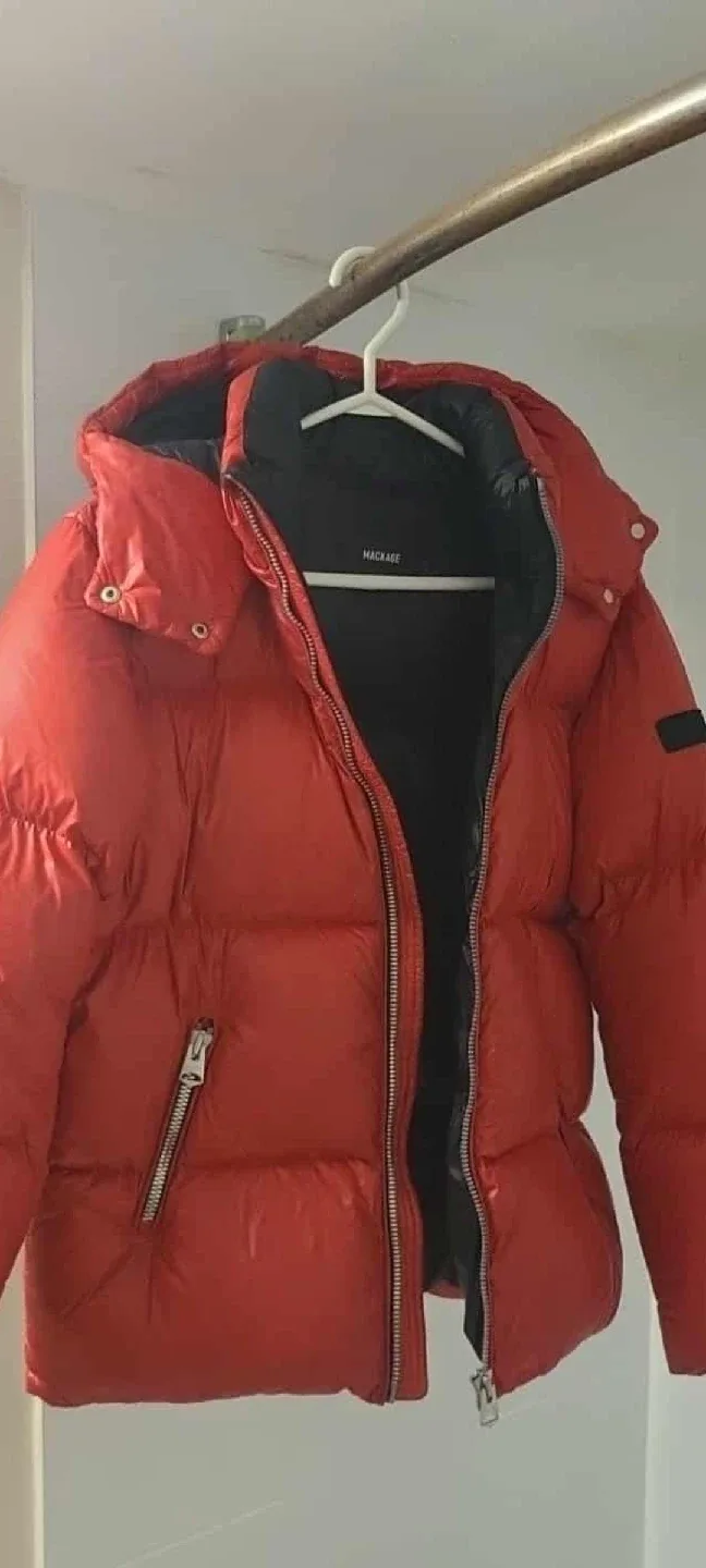 AUTHENTIC MACKAGE Red Puffer Jacket like NEW thumbnail