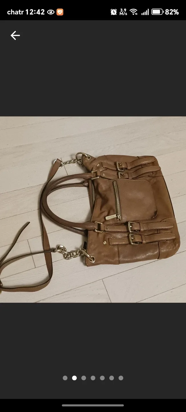 Michael Kors Brown Leather Satchel image indicator(4)