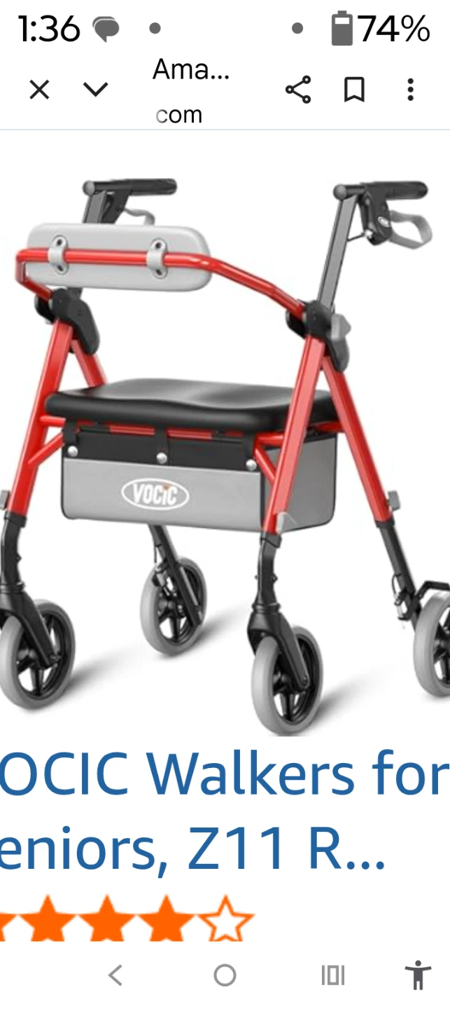 VOCIC Rollator Walker Z11 - Red - photo 3