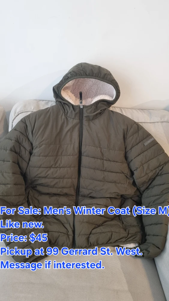 Men's Winter Coat (Size M) - Like New!