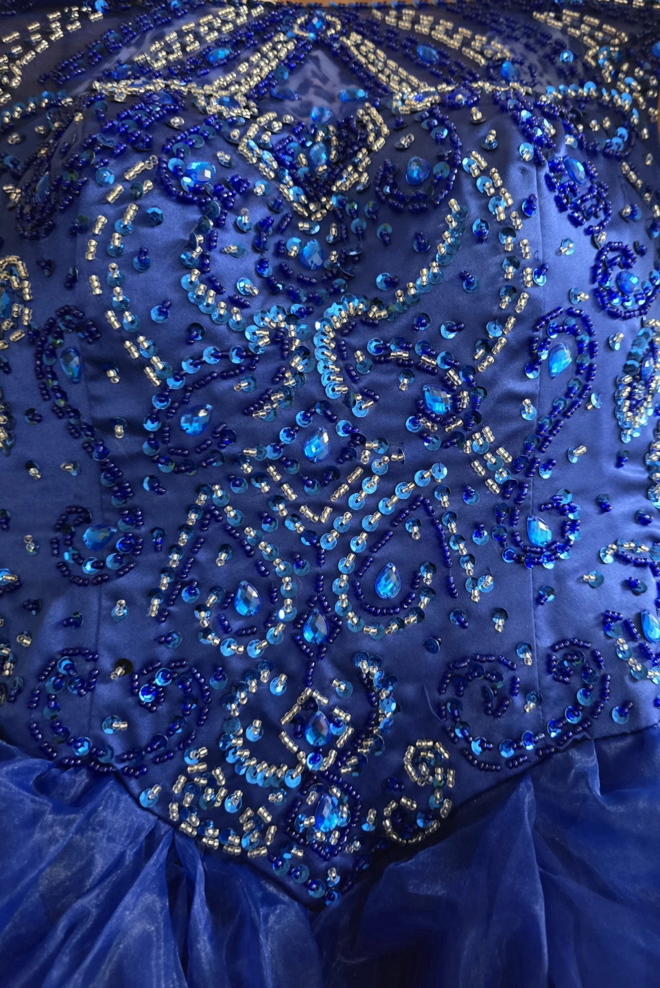 Blue Beaded Formal Dress - photo 3