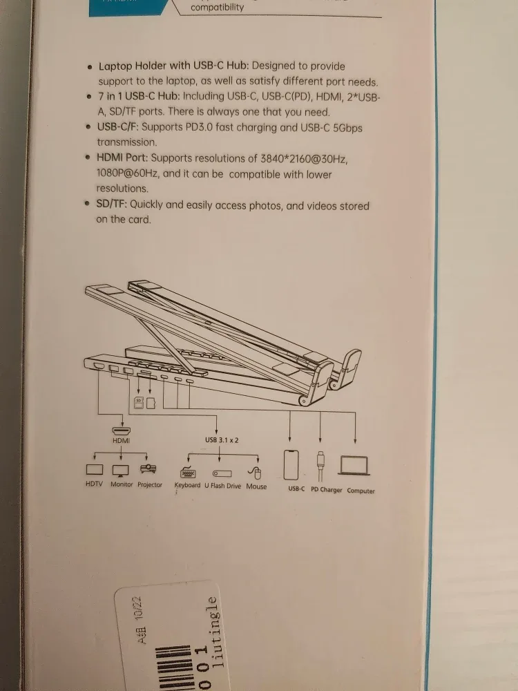 Laptop Holder with USB-C Hub image indicator(4)