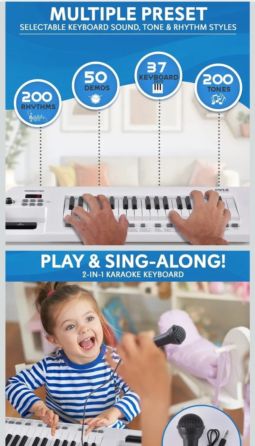 New Pyle, Portable Digital Electronic Piano 37 Keys image indicator(3)