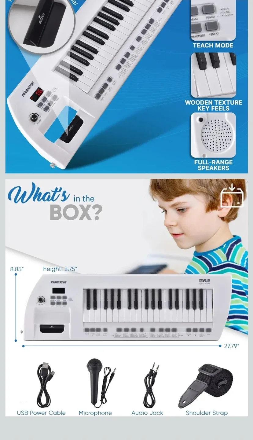 New Pyle, Portable Digital Electronic Piano 37 Keys image indicator(4)