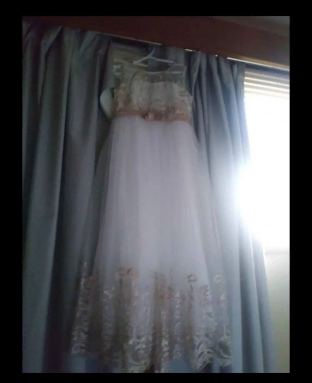 Girl's Dress - White & Gold thumbnail