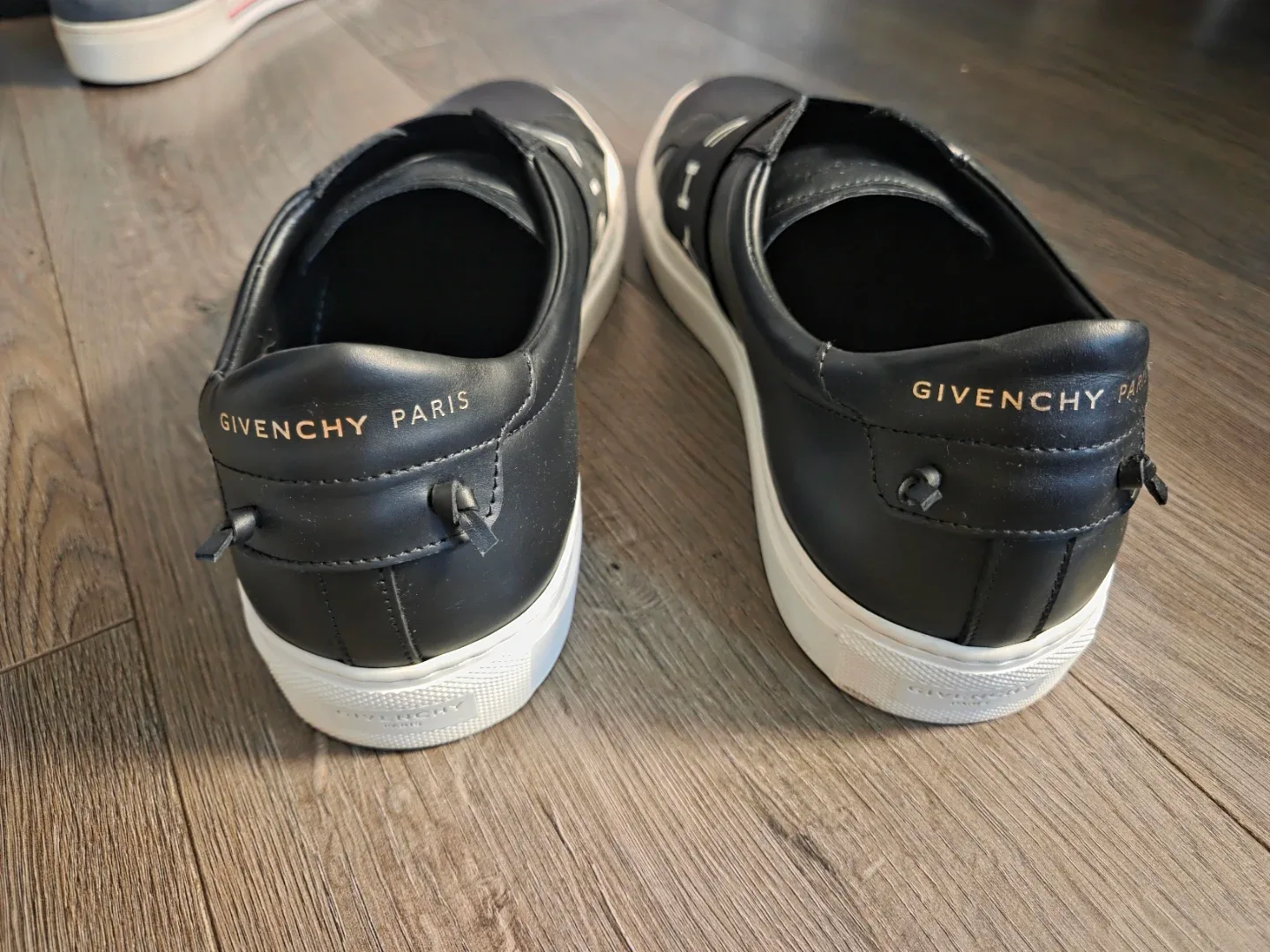 Givenchy Paris Black Leather Slip-On Sneakers SIZE 9.5 image indicator(3)