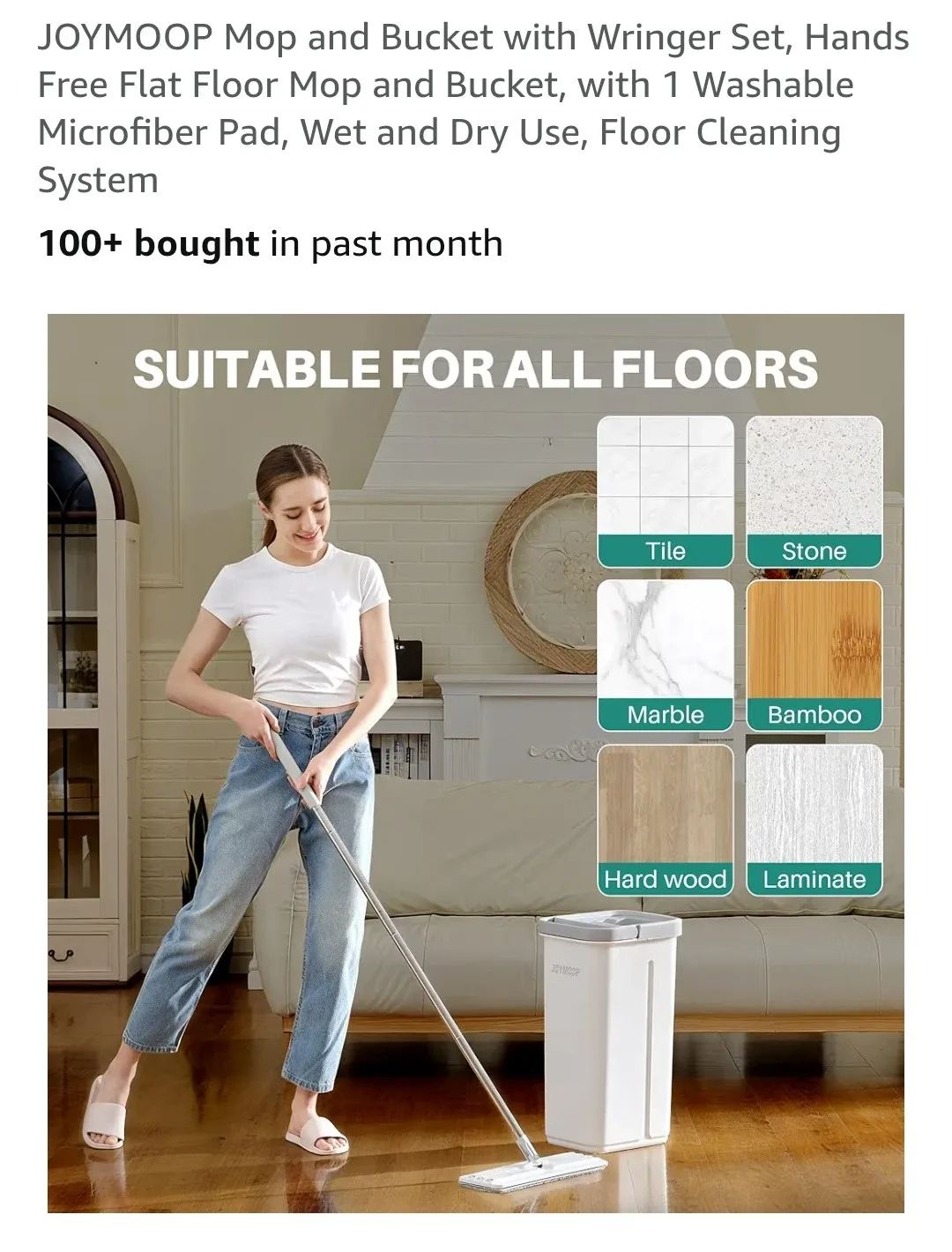 JOYMOOP Grey Mop Pad - Super Absorbent image indicator(9)