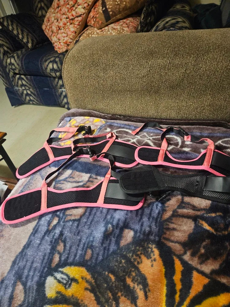 Pink and black puppy harness