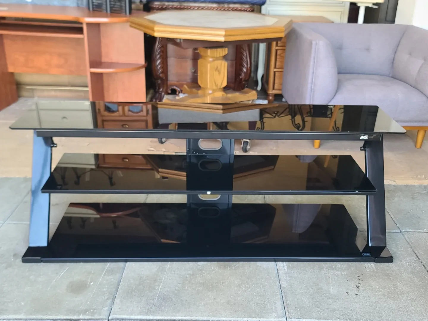 Black Glass TV Stand