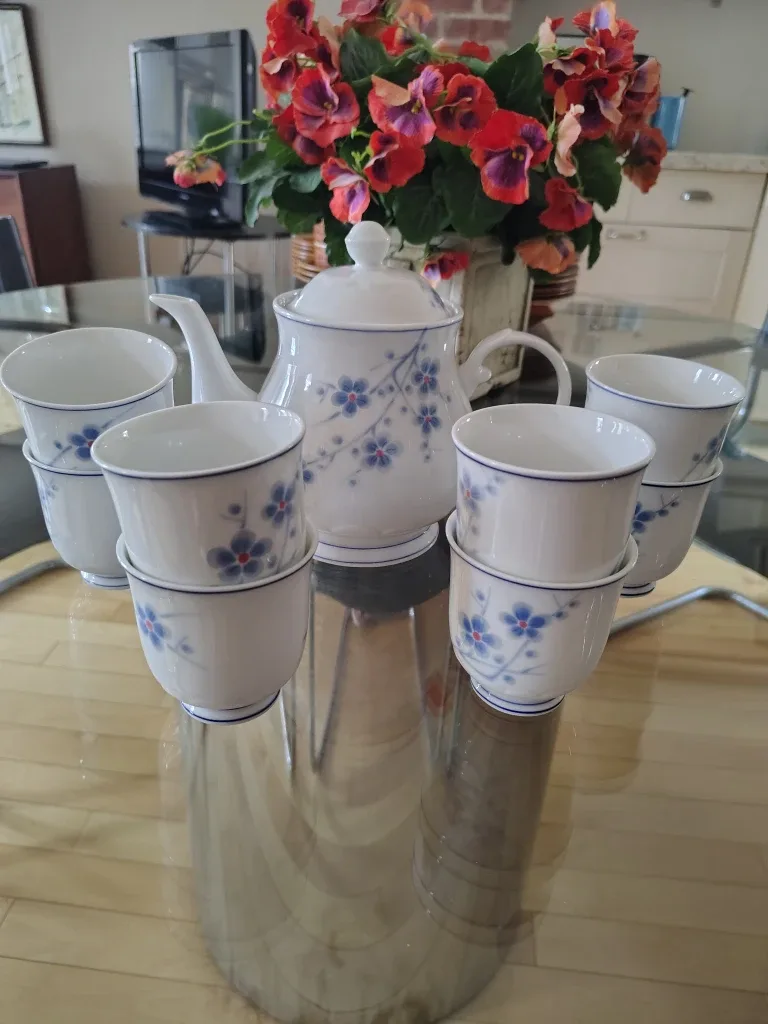 Rare & Vintage Cheng's White Jade Porcelain Tea Set -Japanese