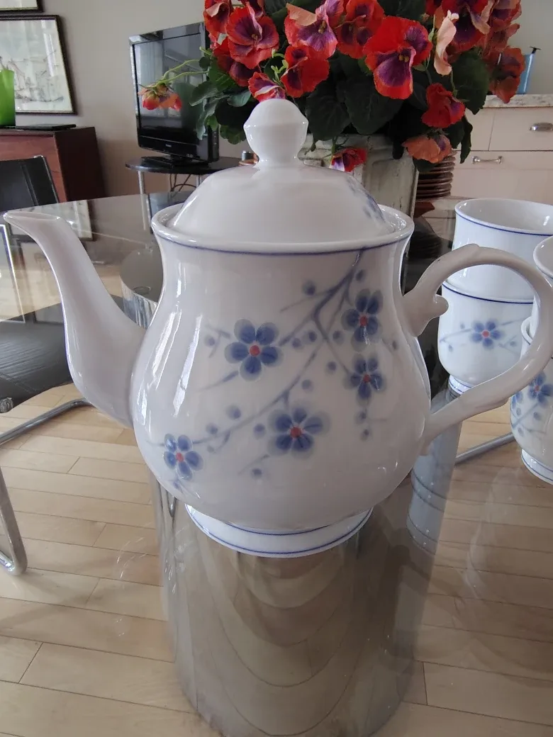 Rare & Vintage Cheng's White Jade Porcelain Tea Set -Japanese image indicator(2)