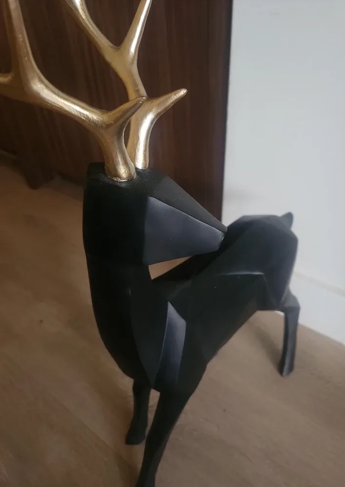 Black Geometric Deer holiday decor/statue image indicator(2)