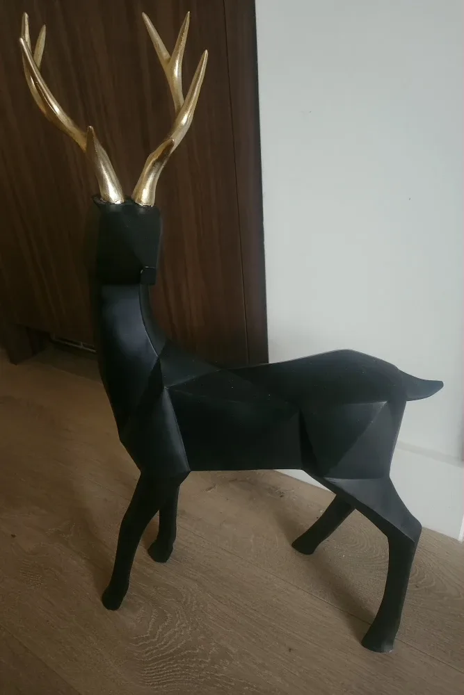 Black Geometric Deer holiday decor/statue image indicator(3)
