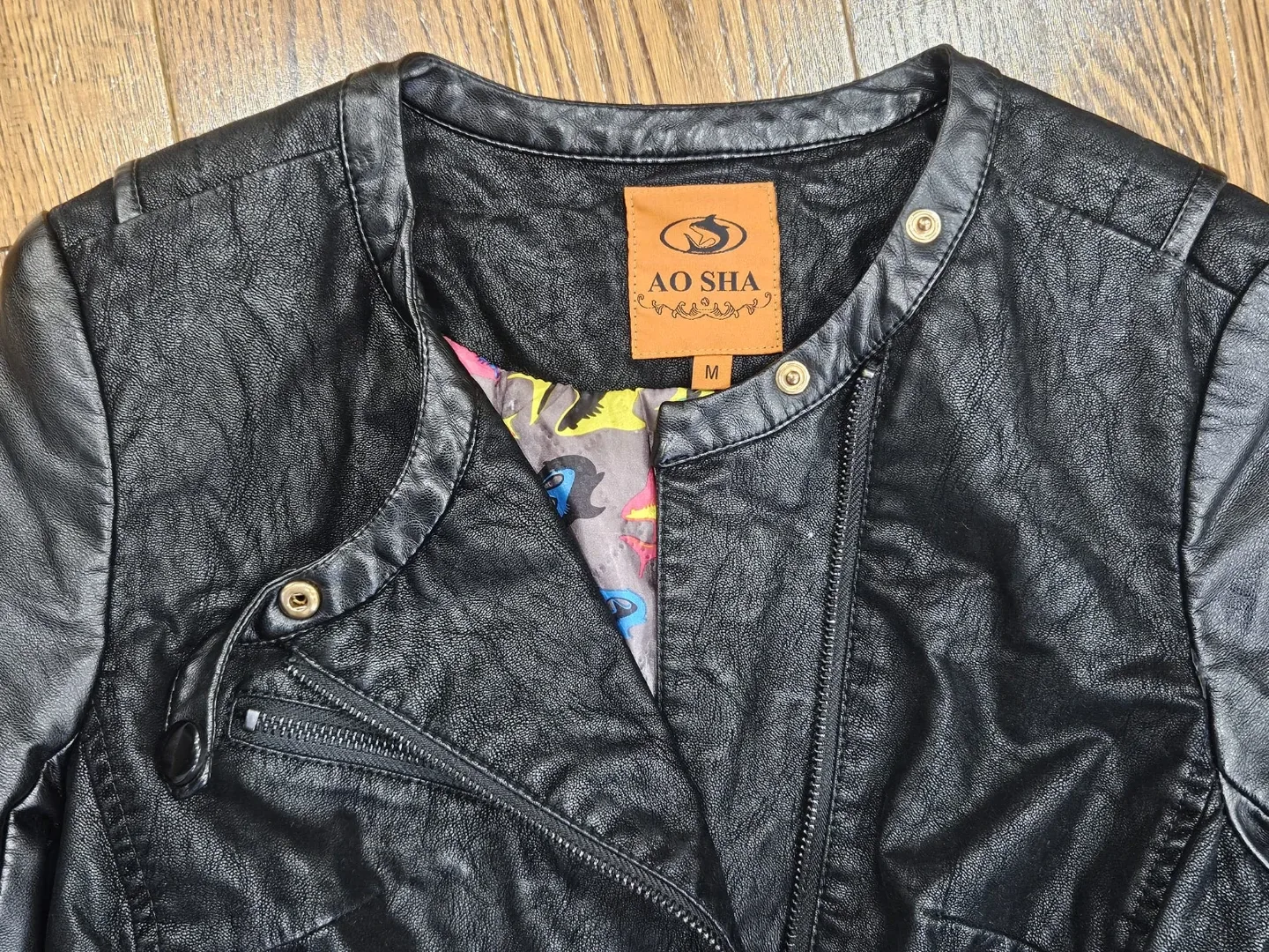 Black Leather Jacket - AO SHA - M image indicator(4)