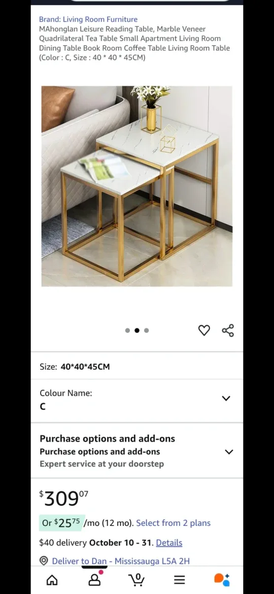 Marble-Finish Coffee Tables set (2 new pcs) image indicator(5)