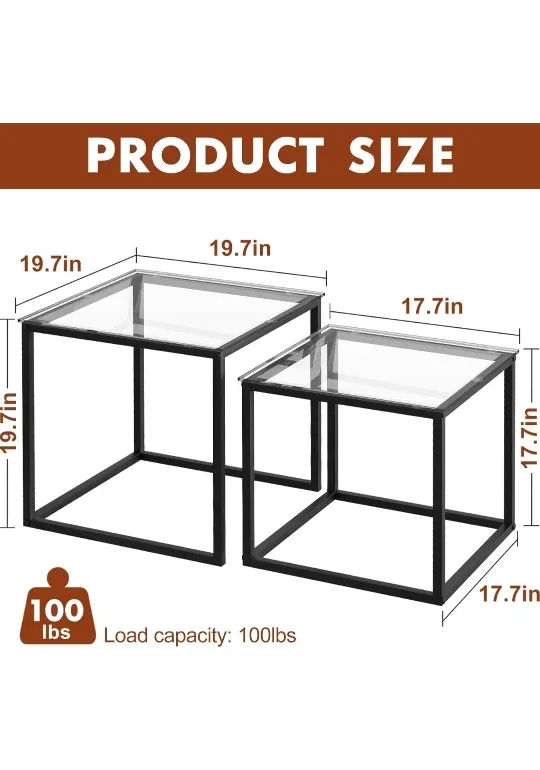 Marble-Finish Coffee Tables set (2 new pcs) image indicator(6)