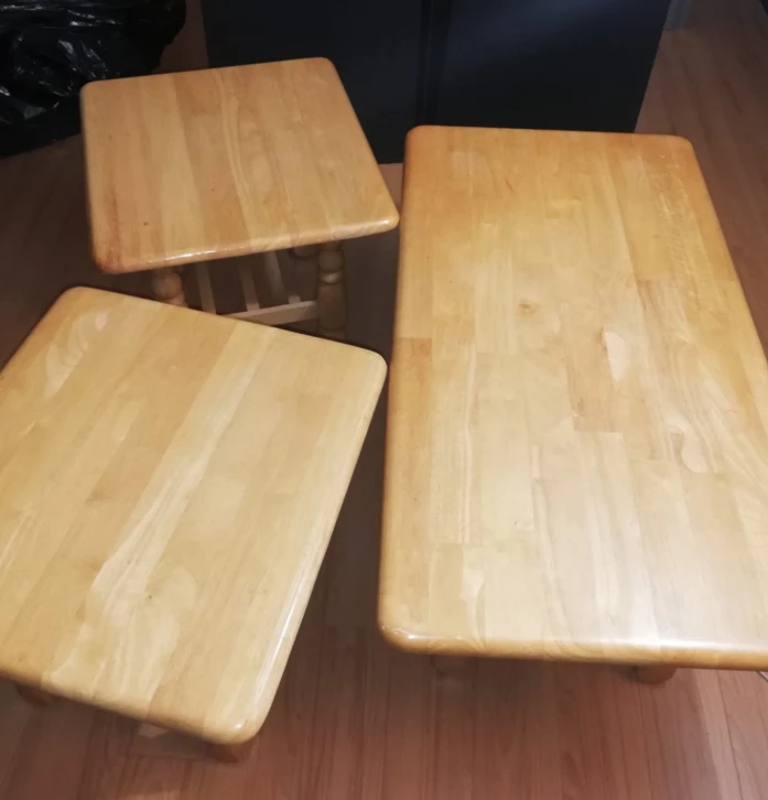 Wooden Coffee table and 2 side tables - photo 3