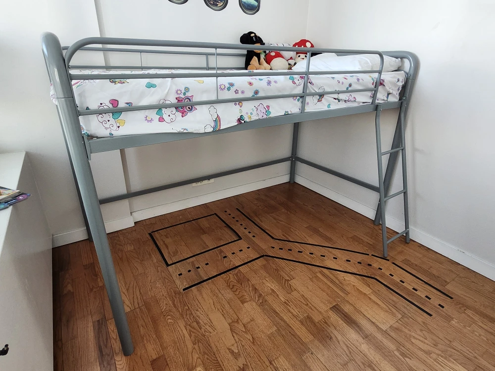 DHP Junior Loft Bed Frame with Ladder, Silver  +  Mattress - photo 3