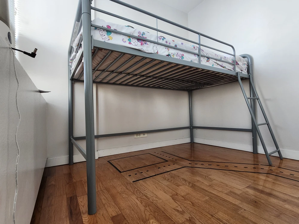 DHP Junior Loft Bed Frame with Ladder, Silver  +  Mattress - photo 4