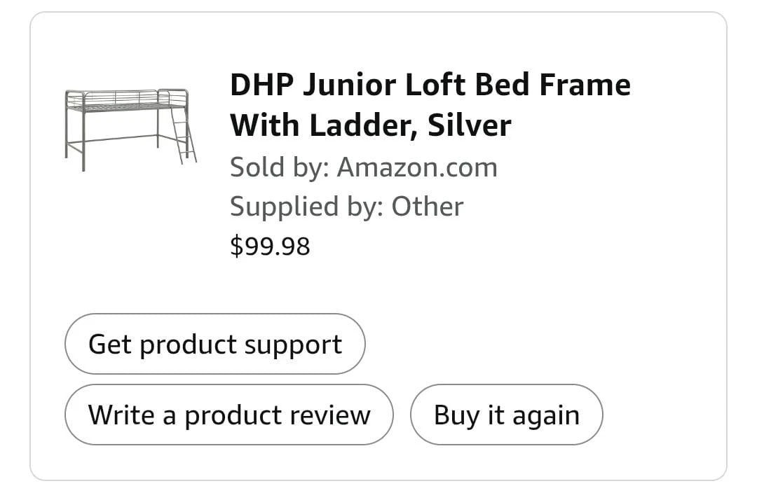 DHP Junior Loft Bed Frame with Ladder, Silver  +  Mattress - photo 5