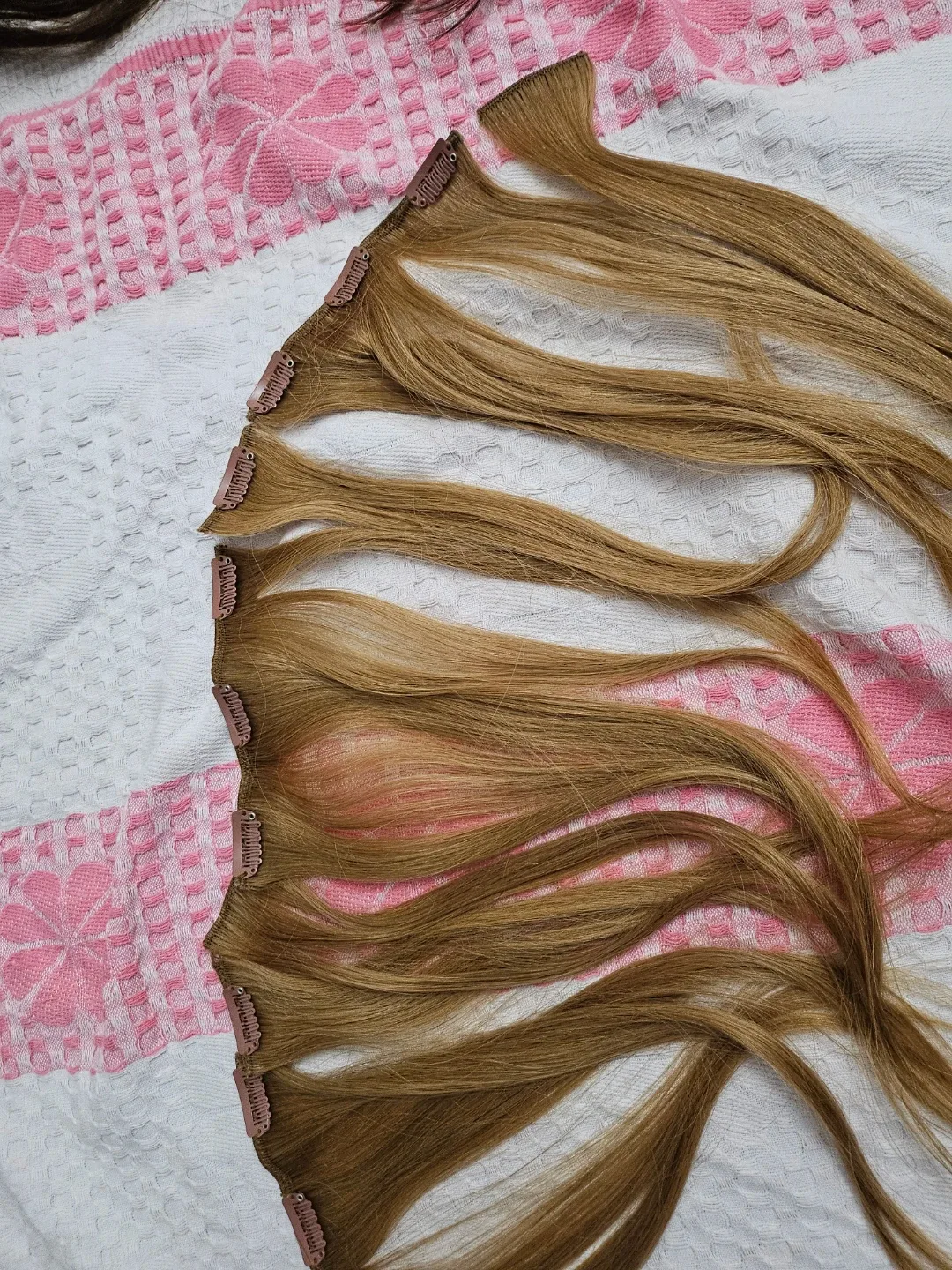 👱‍♀️Human hair 17 Clip in Hair Extensions - Blonde image indicator(4)