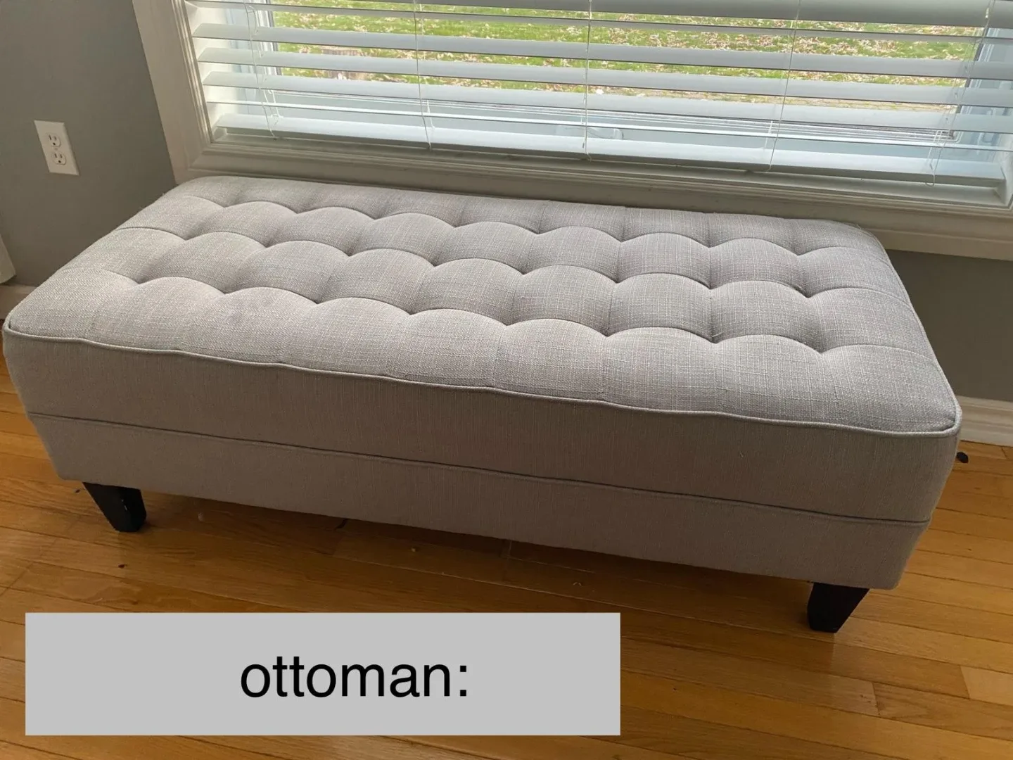Grey Tufted Ottoman
