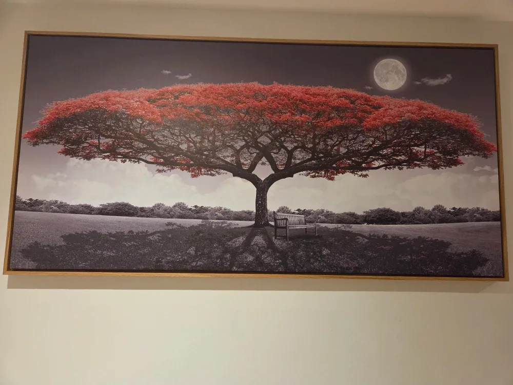 Framed Tree and Moon Wall Art