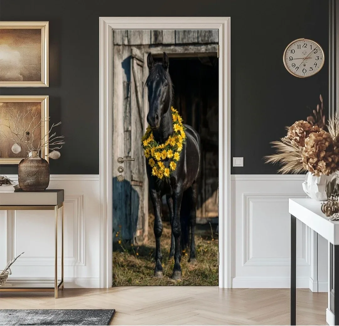 Horse Peel & Stick Vinyl Door Mural 78"×30" image indicator(5)