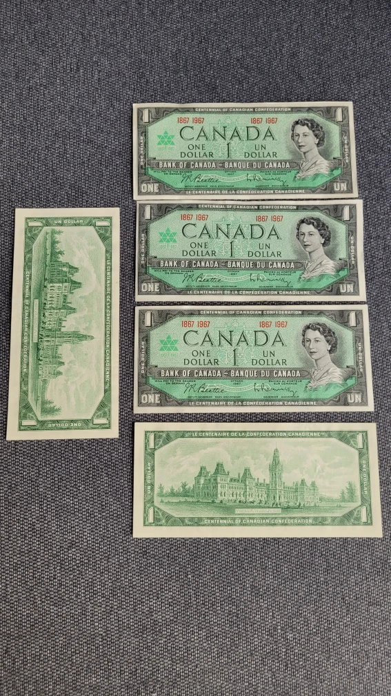 Canadian 1967 One Dollar Bills