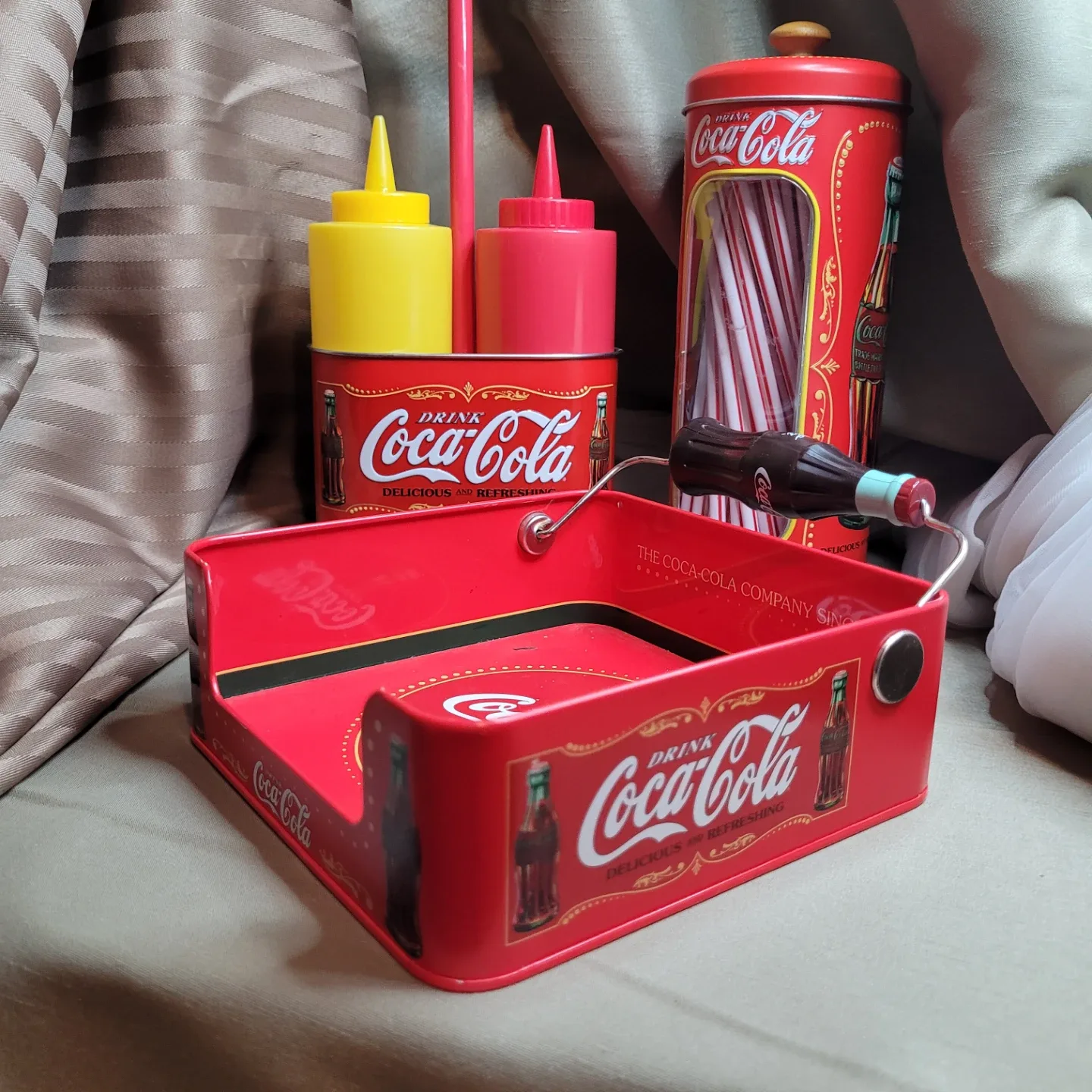 Lot of 3 Collectible Coca-Cola Tin Items... image indicator(6)