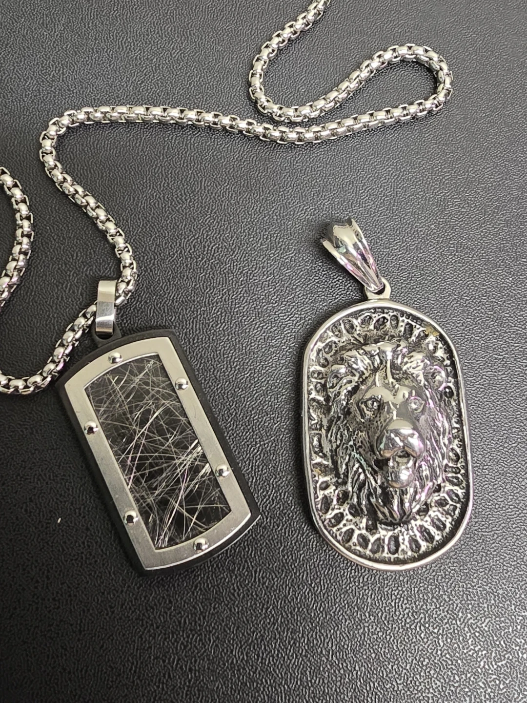 Two Silver tone Pendants with Chains - photo 2