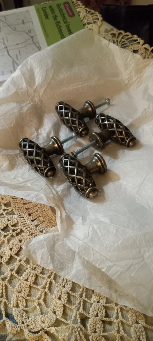 Set of 4 Vintage Bronze Cabinet Pulls