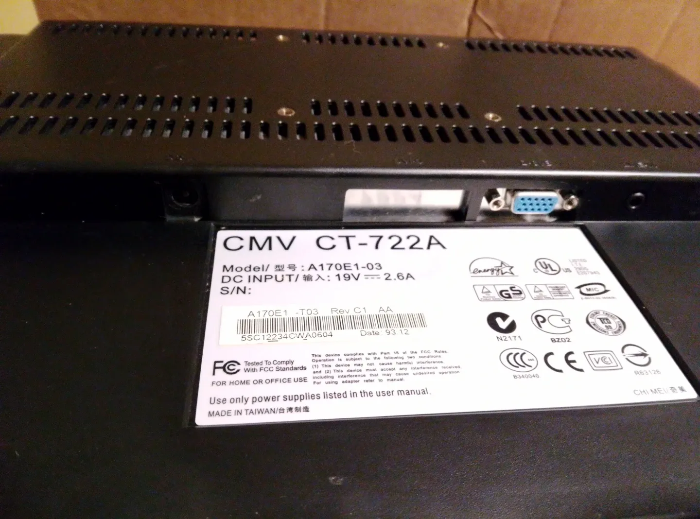 CMV CT-722A LCD Monitor image indicator(6)