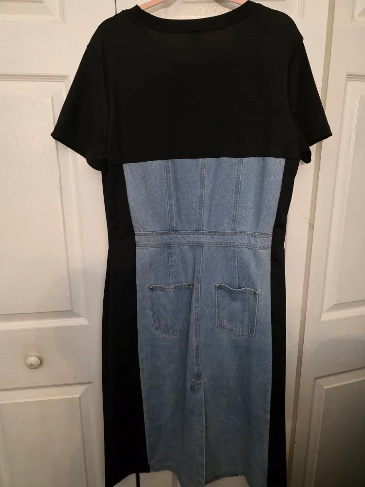 XPLUSWEAR Black & Denim Dress