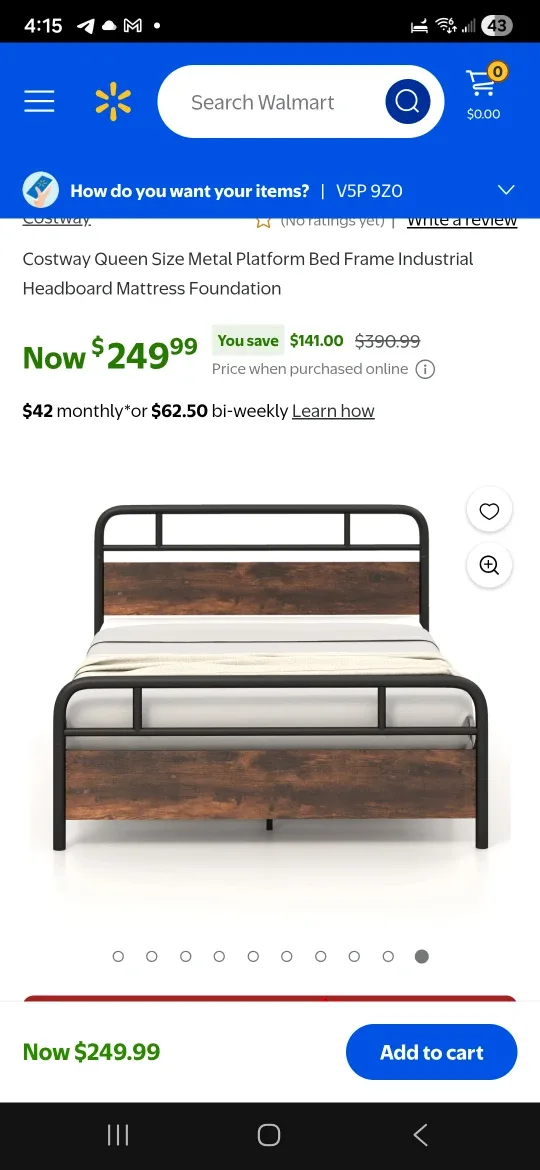 Queen Metal Platform Bed Frame - used disassembled