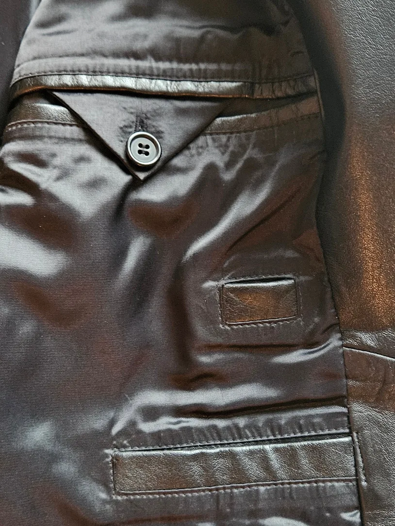 Vintage Danier 90’s Leather Blazer Black Size Medium Mint image indicator(5)