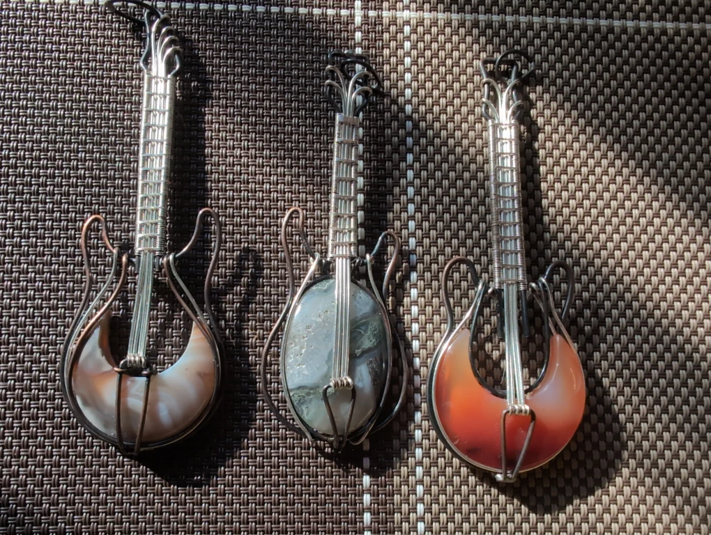 Handmade Guitar Pendant Necklaces