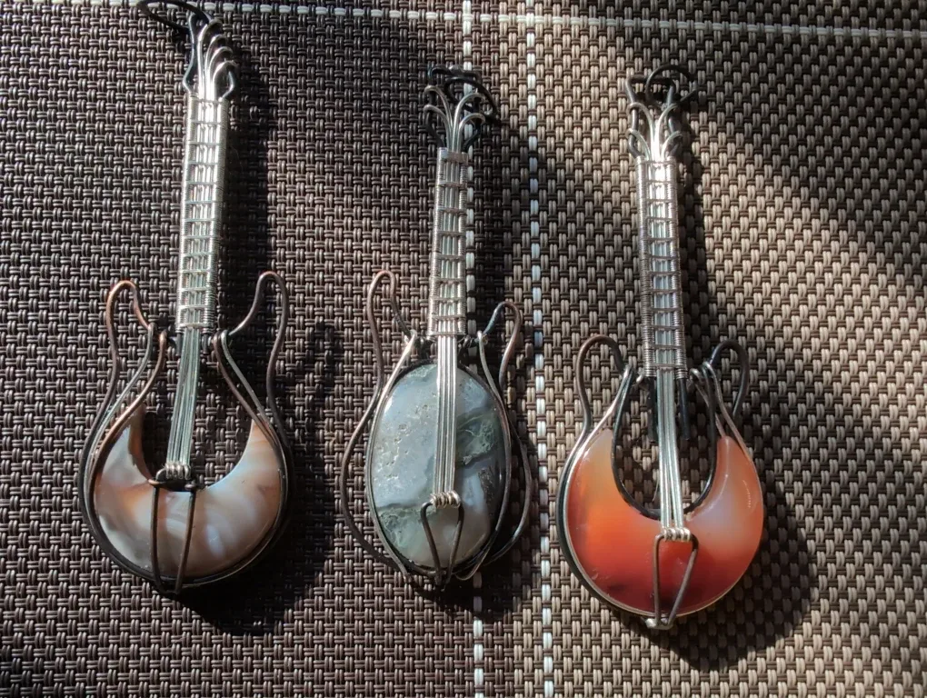 Handmade Guitar Pendant Necklaces